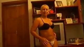 mature dancing in bra panty clip