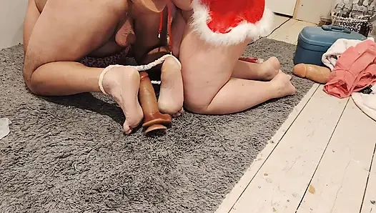 The wife, in full swing in her new lingerie, punished her slave and deci...