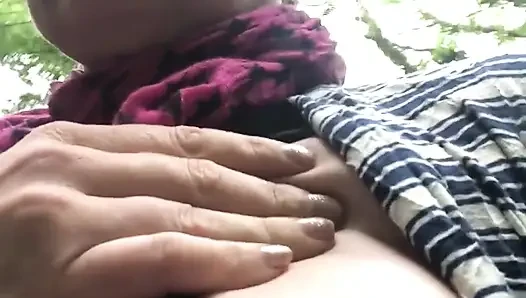 Outdoor Titty Play Whilst Walking in the Great Outdoors