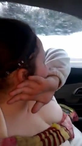 my wife boobs driving
