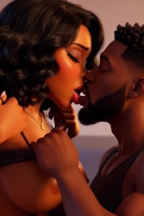 Black Married Woman Cheats with Nerdy White Guy in Motel - Ai Generated