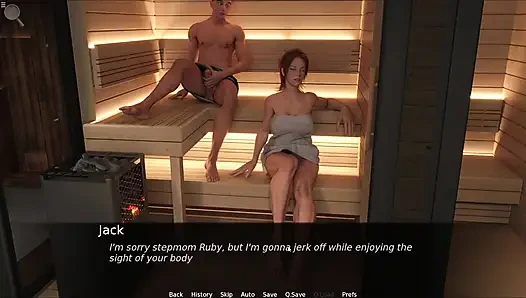 Stepmom Fingering Her Pussy And jack Jerking His Cock In Sauna