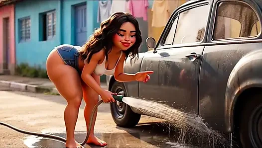 Favelada si cewek langsing dengan pantat bahenol lagi asik muasin memeknya pakai bikini seksi sambil bugil!