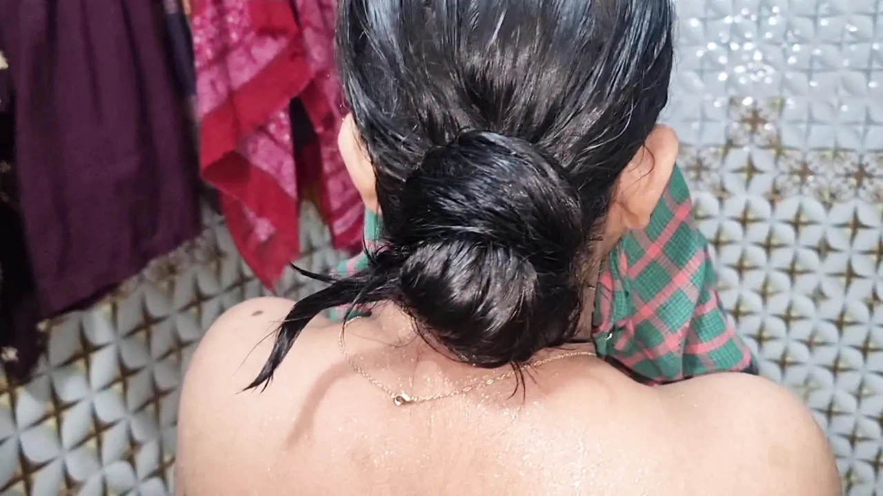 Desi wife shower in bathroom.