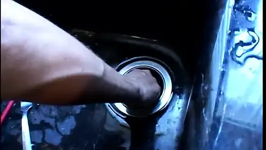 Nice tits brunette milf gets her pussy pounded in the kitchen after blowjob