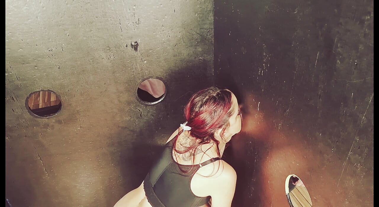 Wife Takes a Load Inside a Stranger at a Glory Hole!