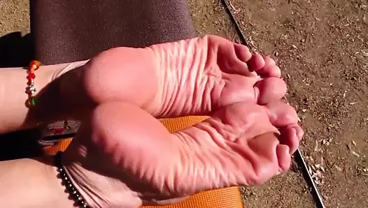 wrinkled soles in the sun