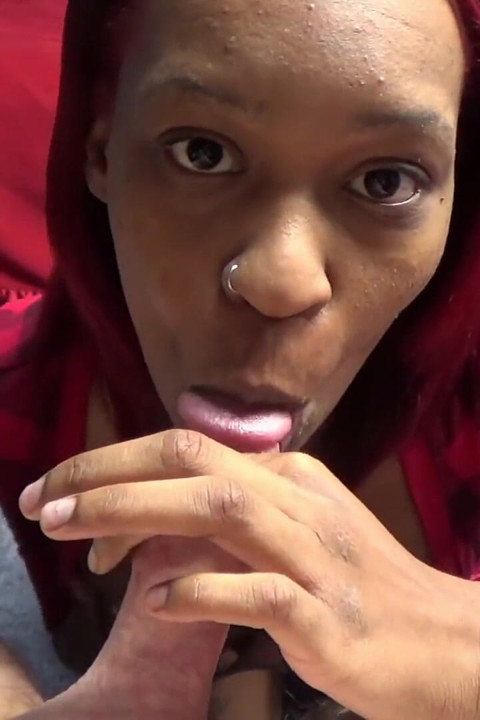 Black coed Taee Naz gives a blowjob to an old white dude