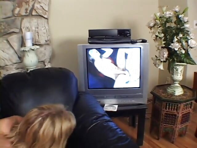 Cute blonde deep throats stud while another guy is watching them