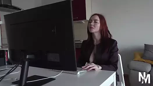 Eva Ray porn video – A Redhead Secretary with a Hot Tattooed Body Gets Her Feet Licked by Her Colleague