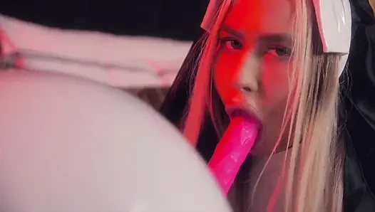 Biarawati lesbian seksi saling ngentot