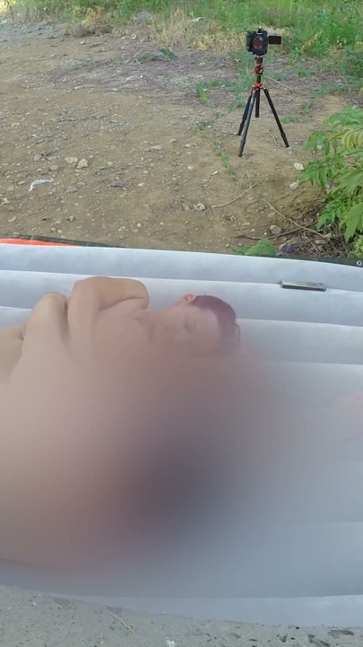 Asshole and pussy fingered while I suck his cock. Kissing and touching naked outdoor