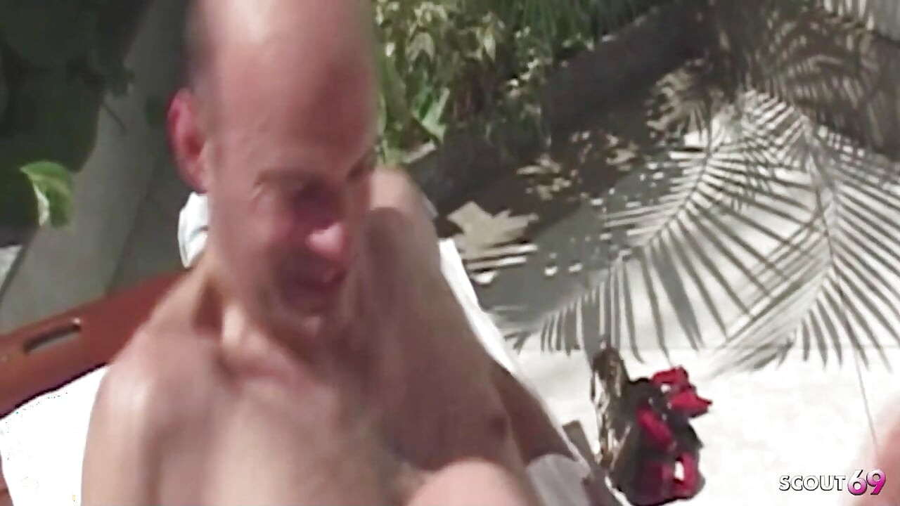 Guy Gets Anal Fucked with a Condom by Sexy Tranny Taina While on Vacation Outdoors