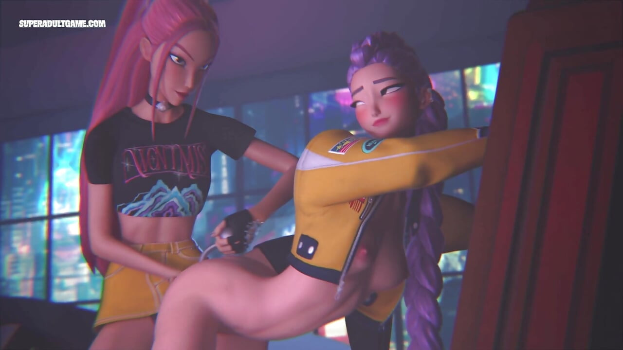 Squirt sur mon visage - gode d’ado, double pénétration - hentai 3D