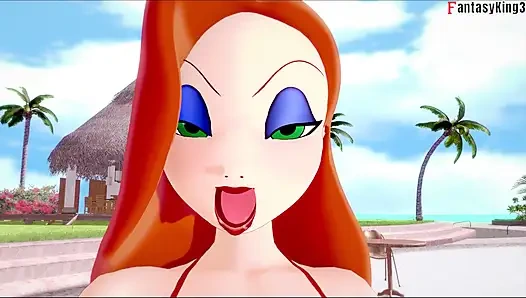 Jessica rabbit trägt einen bikini, pOV-sex