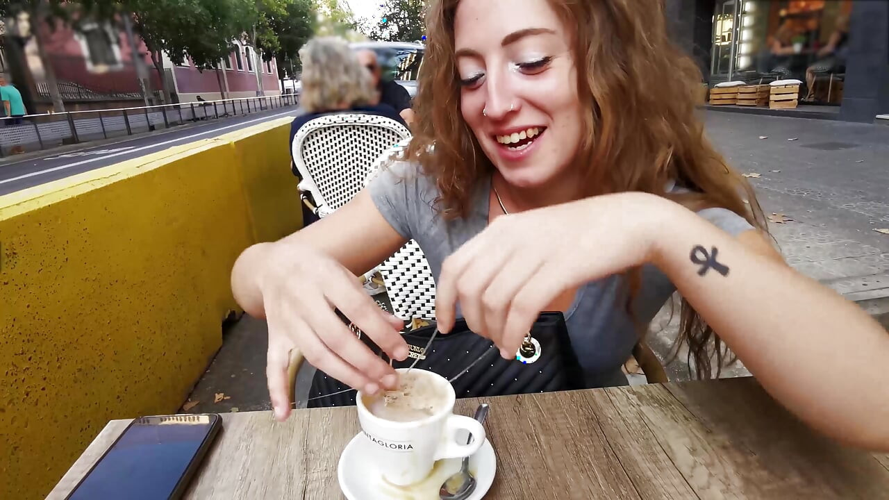 Enjoying a coffee with extra milk