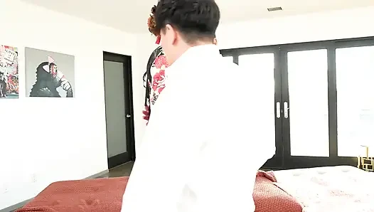 Everly Haze Is Double Penetrated by Two Japanese Guys