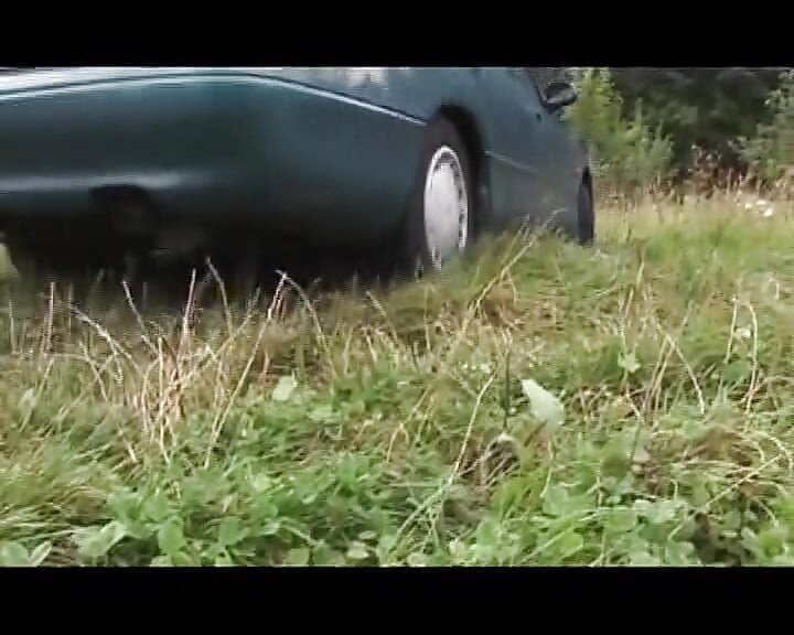 Sexy German blonde fucked hard in outdoor threesome