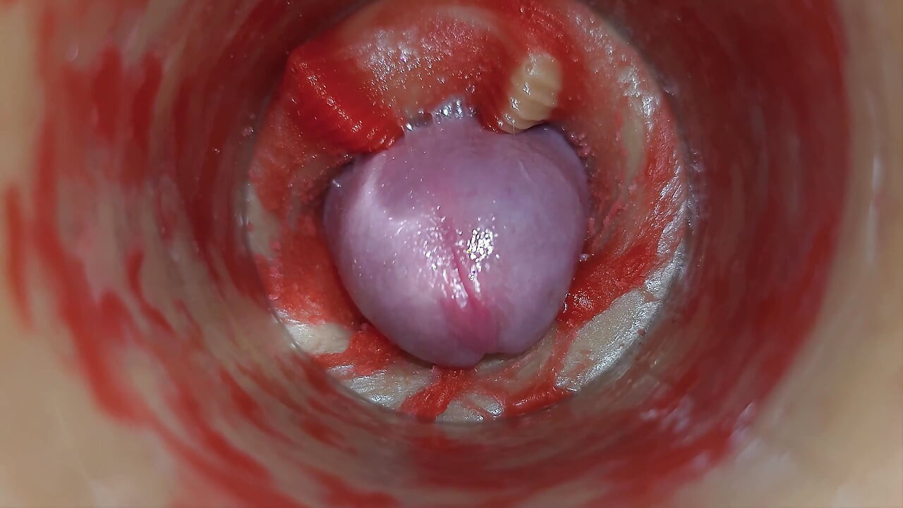 Camera Inside Deep Pussy Captures Very Huge Ejaculation of Sperm Asmr
