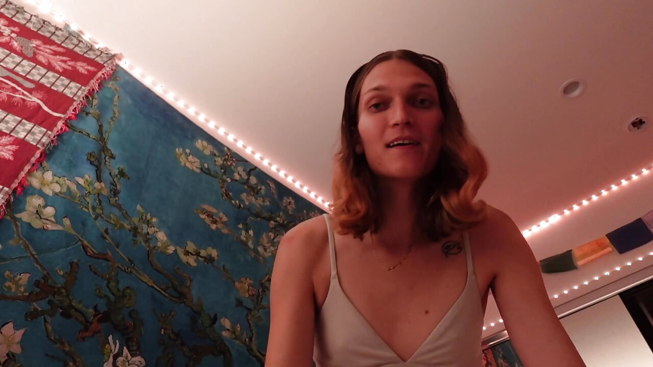 Trans Goddess Akira Rabbit Fucks Herself With Her Biggest Dildo and Cums