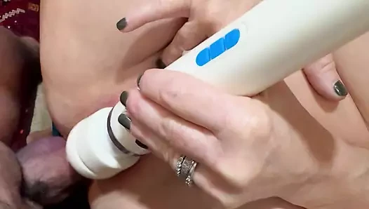 Milf with large natural tits, loud and hard orgasms, toys and cock