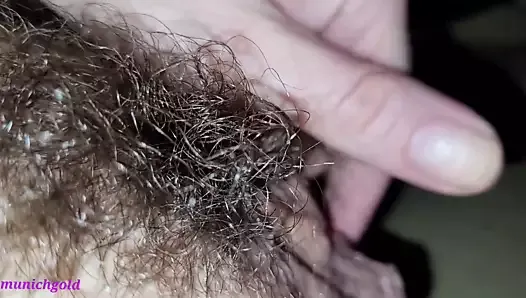 A very private fuck! munichgold is licked, fucked in her hairy horny pussy! Please cum on my hot ass!