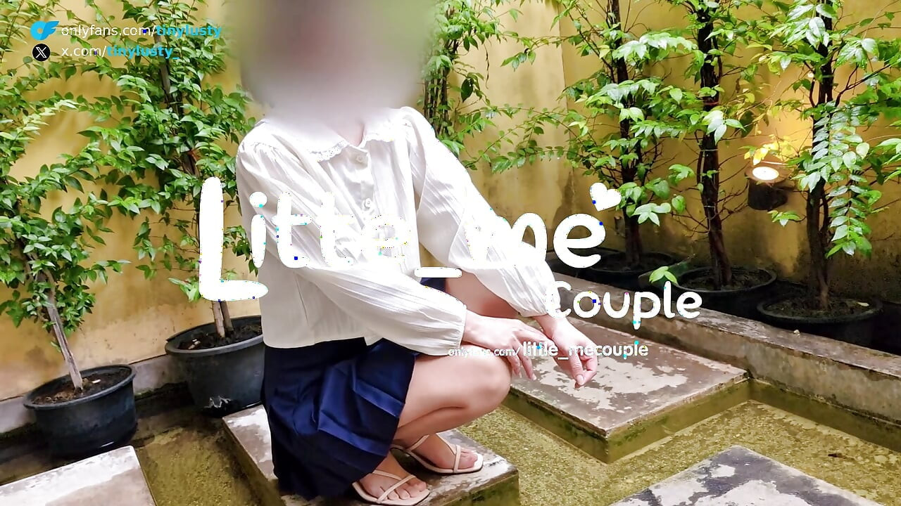 Petite Asian Couple Hot Outdoor Shower Fuck