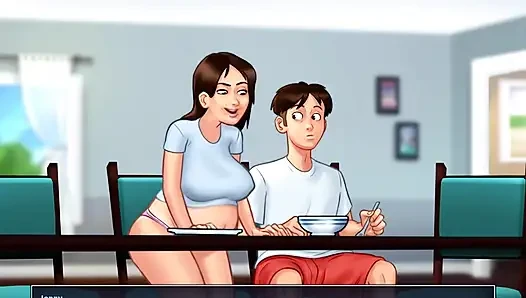 SummerTime Saga - Йоханнес играл с киской Евы, и она сделала ему дрочку