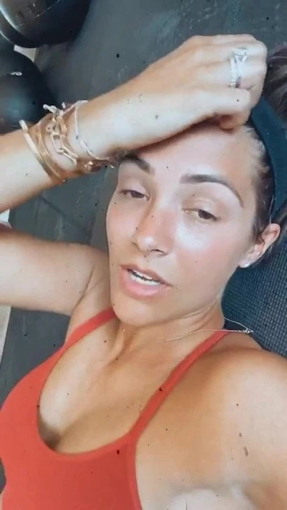 Frankie Bridge laying around at home