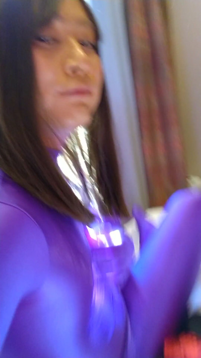 Japanese amateur crossdresses colorful morphsuit masturbate | Clip 3
