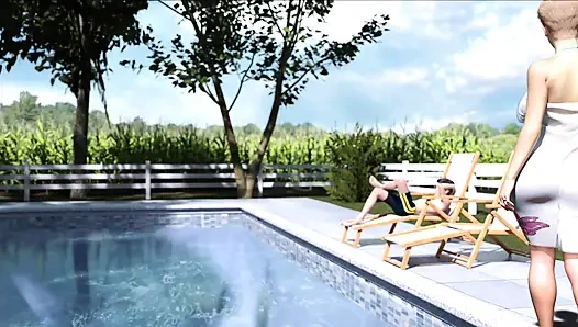 Orta yaşlı seksi kadın deresi #5 Ormanda kadını siktim - bir yüzme havuzu satın aldım