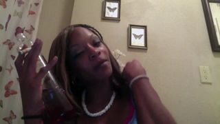 black college teen drinks before taking on married cock