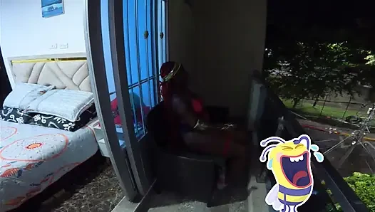 I Kept Hearing Someone On The Balcony SurprisinglyIt Is a Sexy Black Wonder Woman Gave Her Cute Ass a Tour of My Condo - Jhodez1