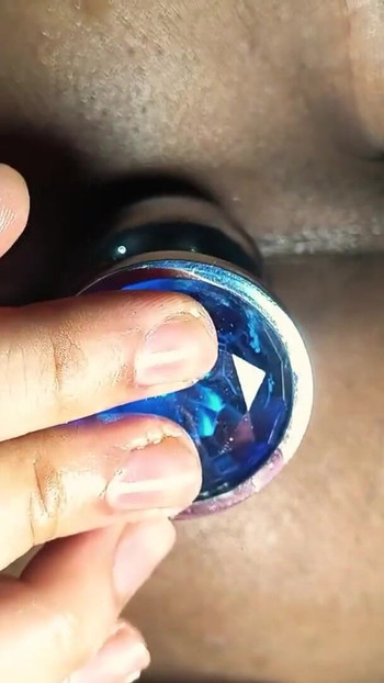 Close-up Deep BIG Butt Plug Masturbation Indian Brown  Tight Pink Asshole | Clip 1