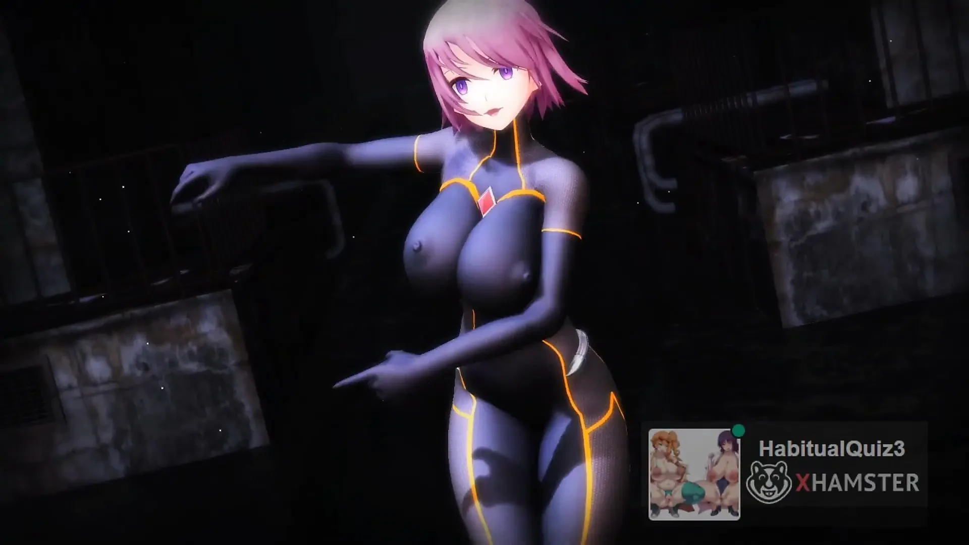 mmd r18 latex suit parody cosplay space big dildo fuck creampie 3d hentai