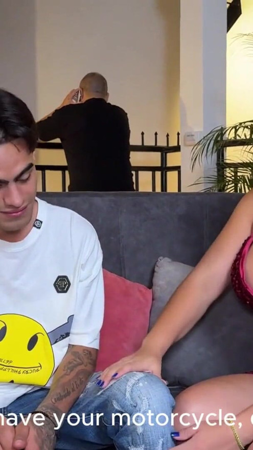 I fuck my Colombian Stepmom in the living room while my stepdad is on a call! Danyel Mast and Karen Sleent | Clip 1