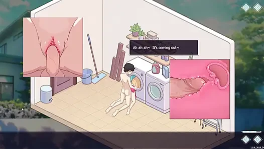 Happy student part 3! Washing machine sex!