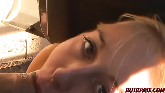 Public Nudity at the Gas Station Gets Goldie Coxx All Pumped Up