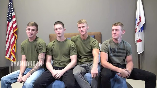 Sexiest rookies bareback pound in intense foursome - ActiveDuty