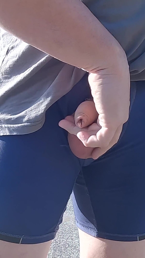 Playing basketball on a public court with my cock on display shooting hoops | Clip 1