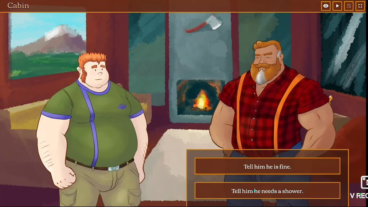 Your favorite lumberjack fucks chubby young man in the cabin.
