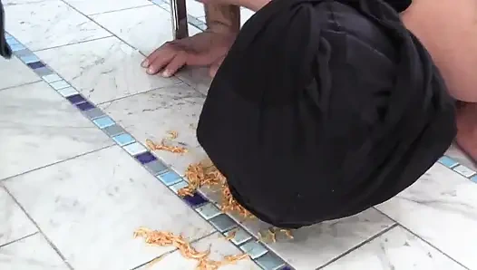 Ebony ordered spaghetti