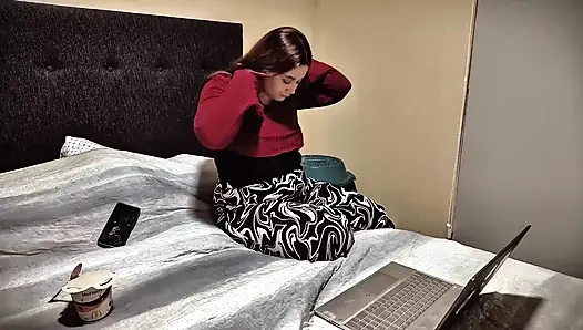 Nicole's Bedtime Snack Stripping, Teasing & Showing off My Big Soft Belly