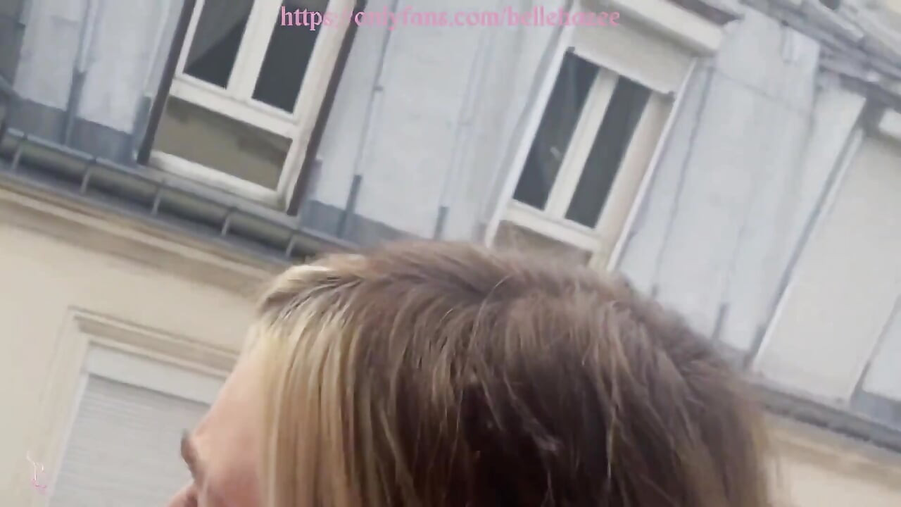 Tgirl Francaise on Leash Gives a Blowjob in Front of the Eiffel Tower