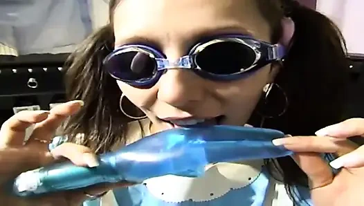 Brunette maid gets tied up