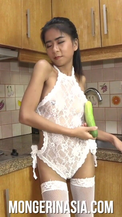Sexy Thai Hooker Fucks A Cucumber | Clip 1
