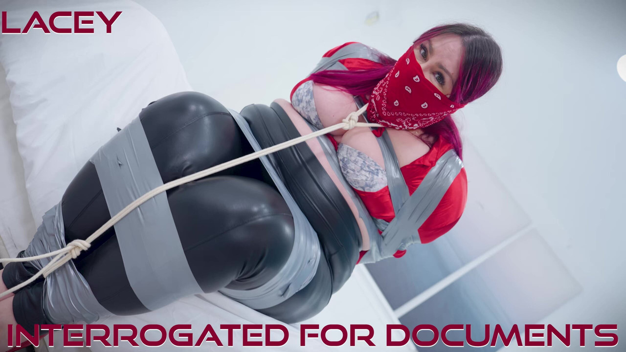 Lacey - BBW Secretary Put in Heavy Tape Bondage Bound and Gagged Damsel in Distress