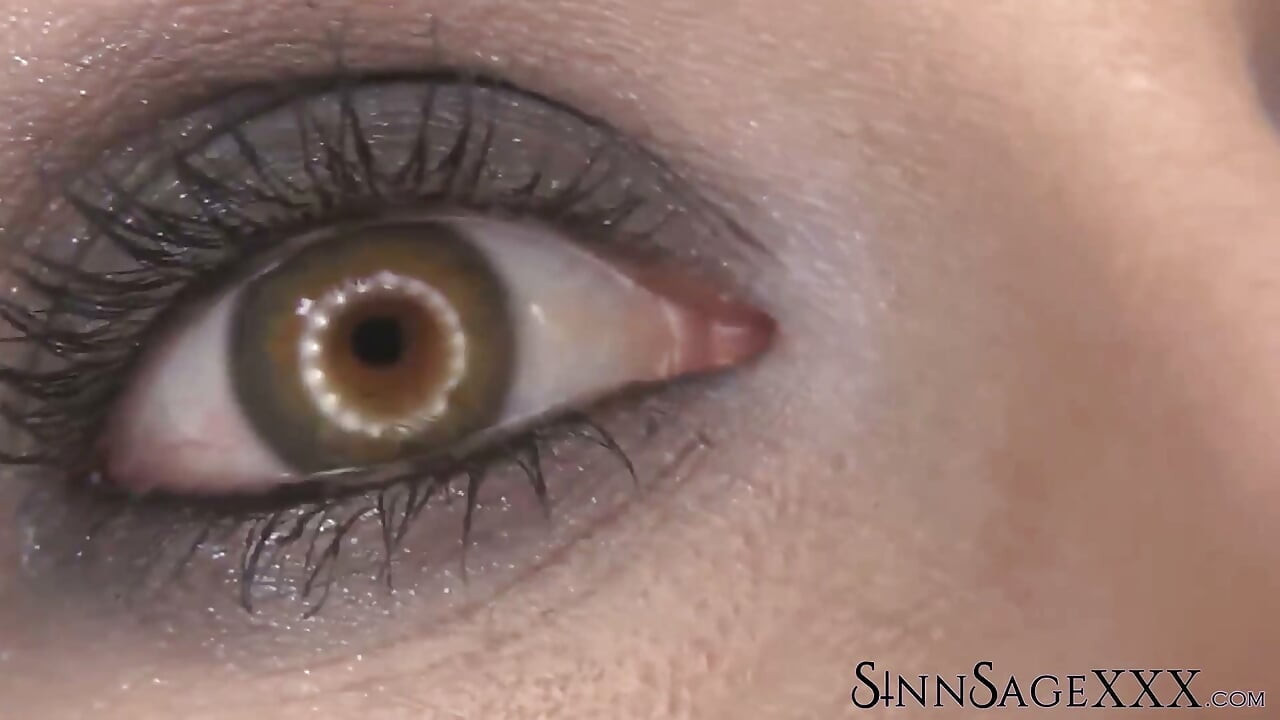 Sinn Sage Highlights Beautiful Hazel Eyes In Close Up For Camera View