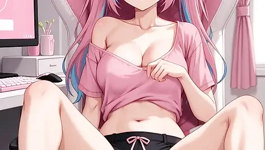 Pink haarige Anime hentai Stieftochter möchte von stiefpapa gefickt werden