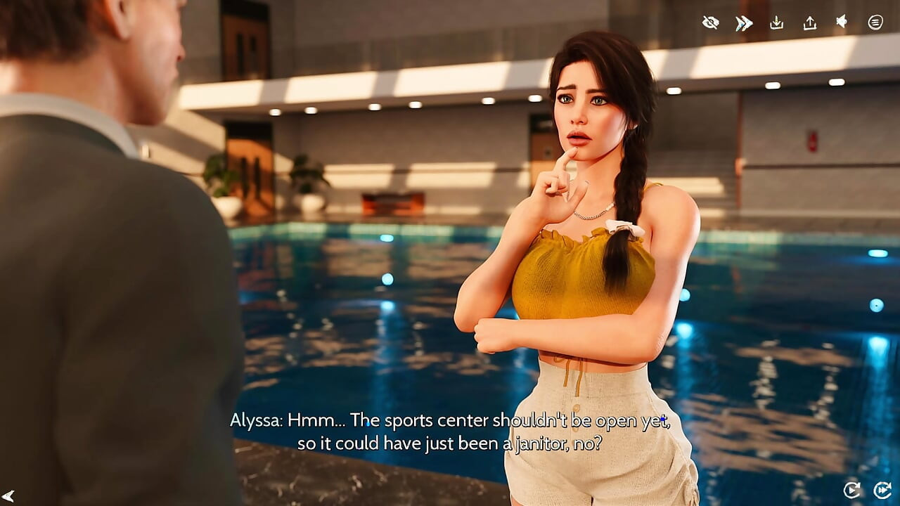 Ένας καθαρισμός αργά το βράδυ με την Alyssia οδηγεί σε μια ιδιωτική σύνδεση δίπλα στην πισίνα (3D Gameplay)